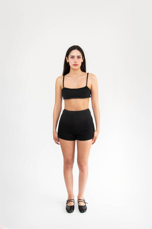 Short de punto algodon negro - NAO