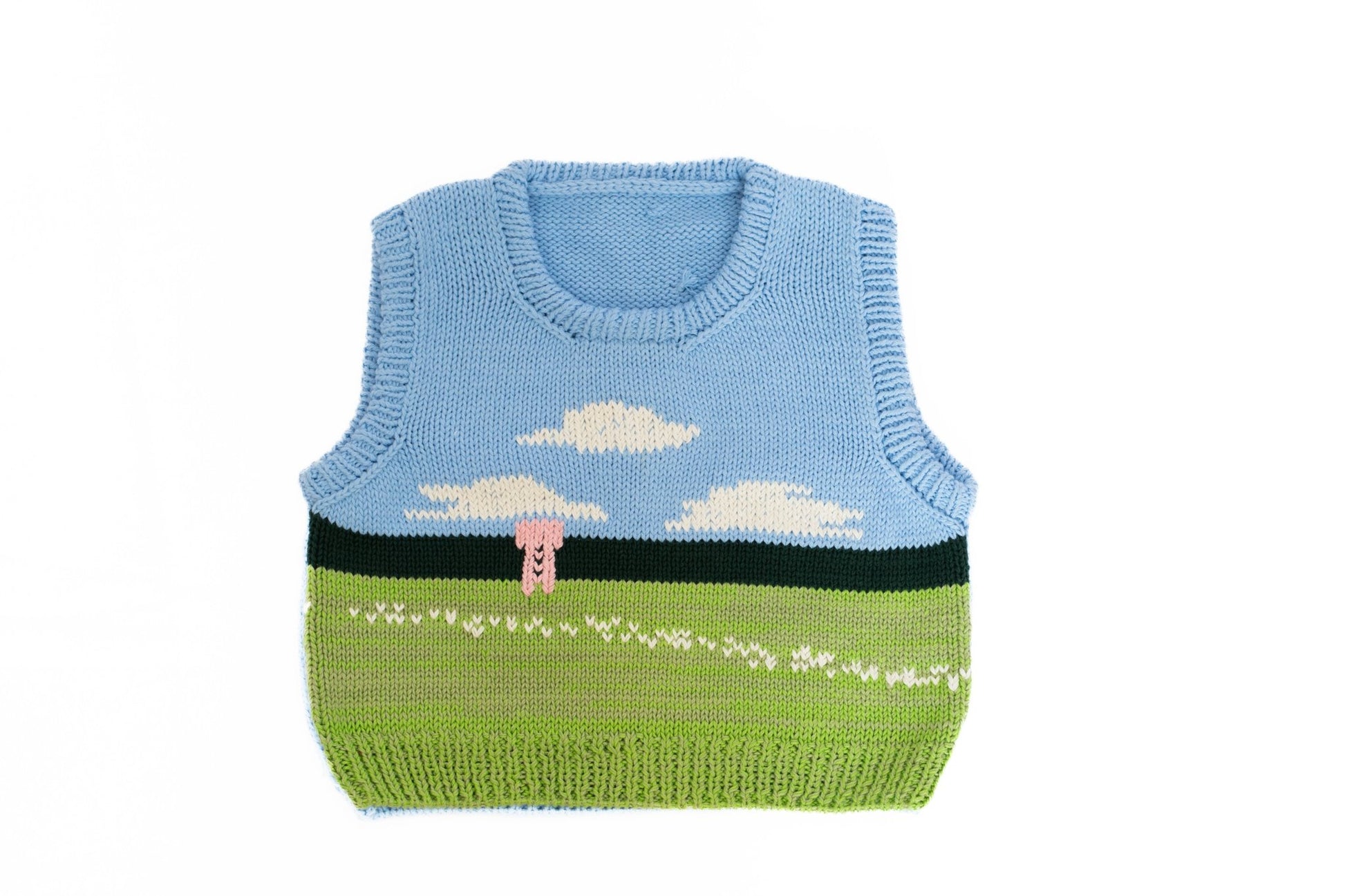 Vest campito celeste - Nao Knitwear