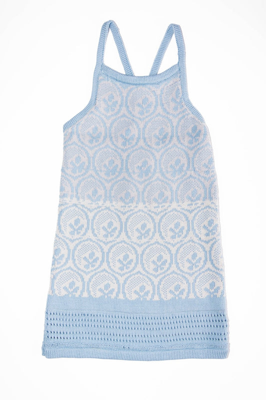 Vestido de punto algodon celeste - NAO